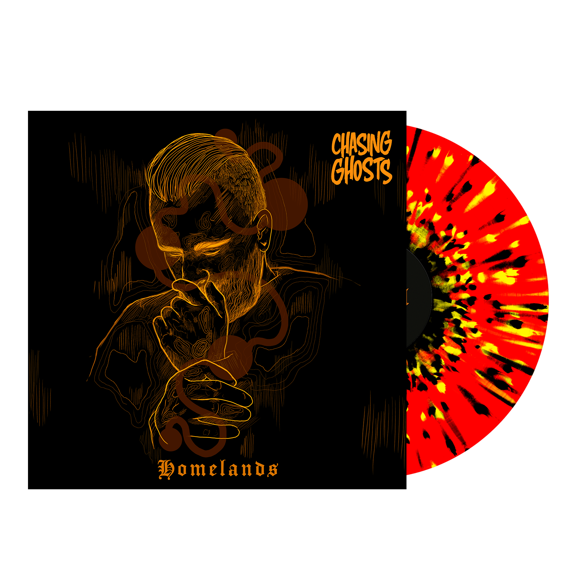 Chasing Ghosts - Homelands - Red w/ Yellow & Black Splatter